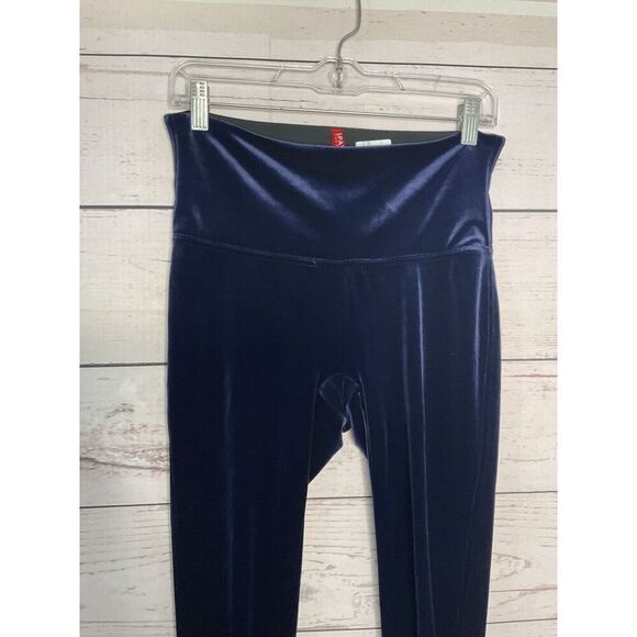 NWOT Spanx Lapis Night Velvet Leggings Stretch Ankle Length Size Large Shapewear - Picture 9 of 11